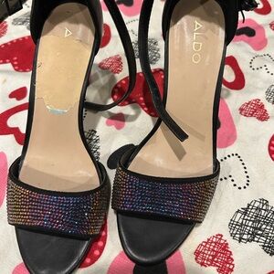 Aldo Black Strappy Heels